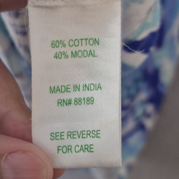 Lilly Pulitzer Women's Sleeveless Serene Blue Tropical Me Print Dev Dress L - Picture 10 of 11